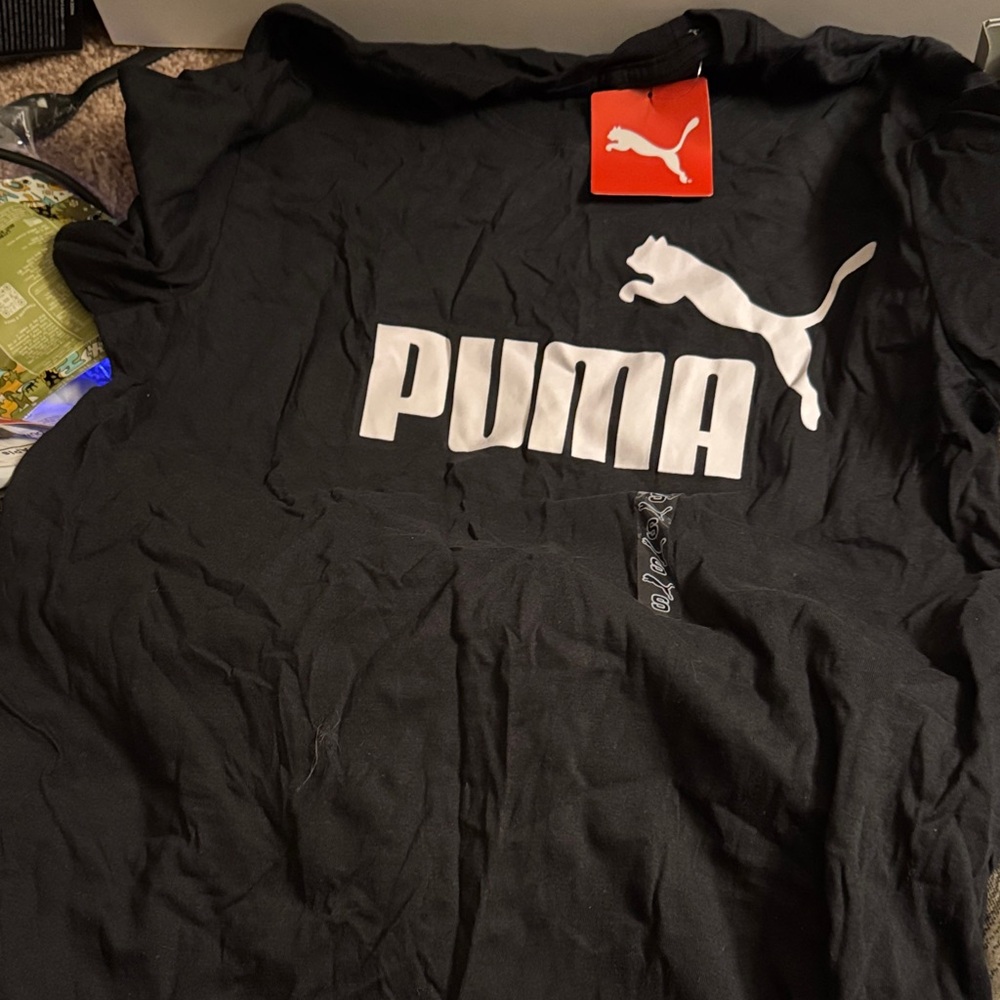 Puma Classic Black Tee with White Logo